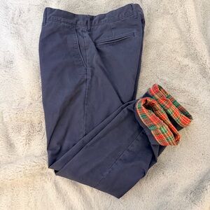 J.Crew 770 Straight Fit Flannel-Lined Chino Pants - Navy 30/30